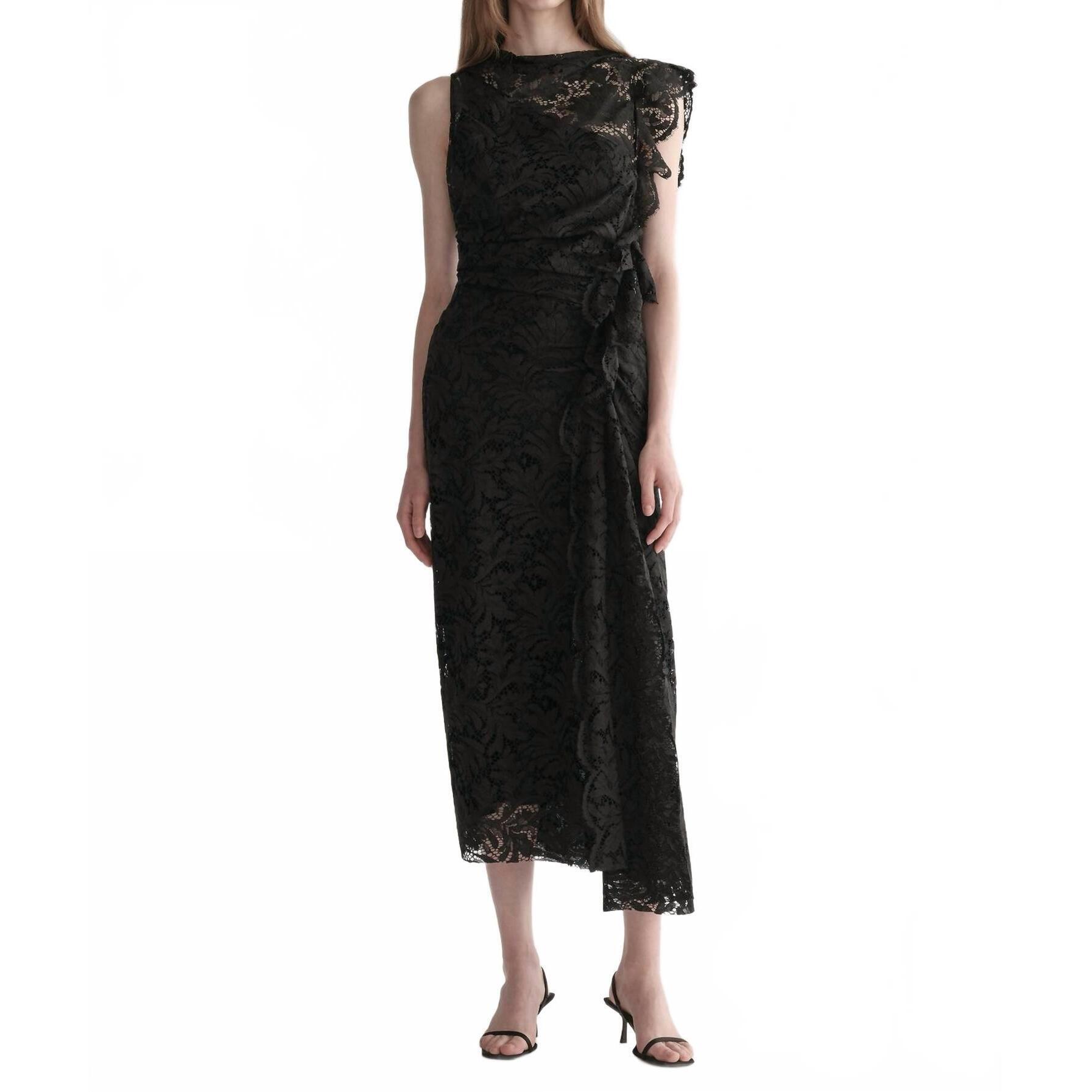 New A.L.C. Astrid Lace Midi Dress In Black